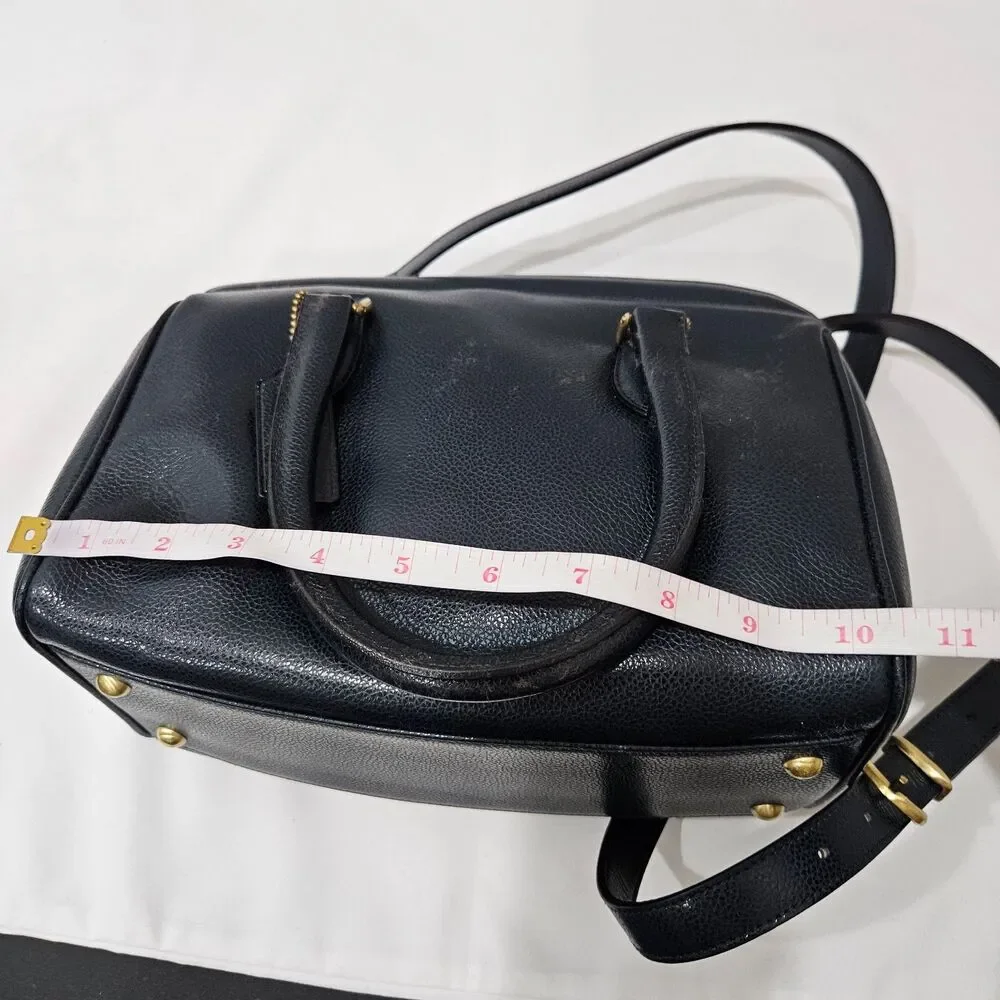 Vintage Coach Madison Sutton Leather Satchel Bag 4410 Navy Zip Made in Italy